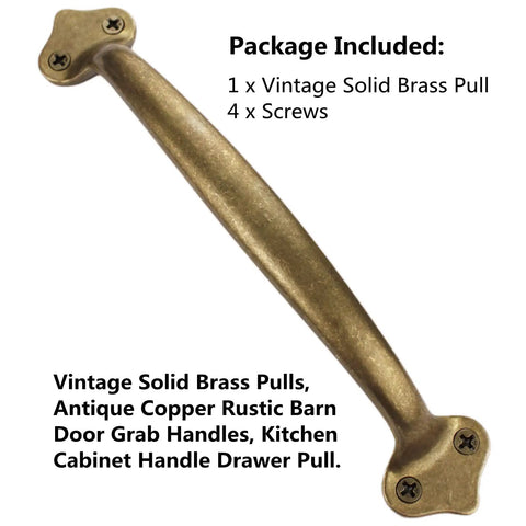 Solid Brass Vintage Drawer Pull Featuring Antique Copper Finish For Rustic Barn Doors And Kitchen Cabinets Heavy Duty Grabber Handle