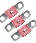 Heavy Duty 3 Pack 125A Midi High Current Fuses Rock Solid Automotive Bolt On Kit Flat Plate for electrical protection.