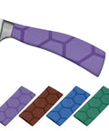 No Sweat Knife Handle Heat Shrink Sleeves 4 Pack Solid Kitchen Cutter Wrap in purple with honeycomb pattern