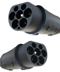 Heavy Duty EV Charger Adapter Type Two To GBT Connector For Chinese Electric Vehicles, featuring dual plugs and8 connection points.
