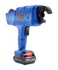 Heavy Duty Automatic Rebar Tying Machine With 1800 Mah Battery Powered Electric Tie Gun For Steel Mesh And Wire Twister in blue.