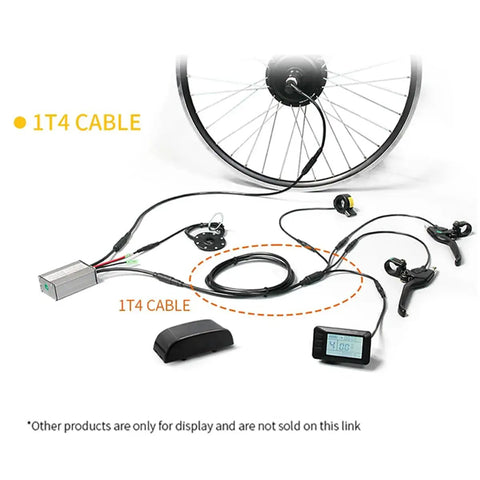 Electric Bike Connector Kit 1T4 Extend Cable 105cm For Throttle E Brake And Display Wiring Harness To Link Up Your E Bike Controller With 8 Pin To 5 Pin 2 Pin 3 Pin Connectors For A Reliable Full Electrical Control Setup