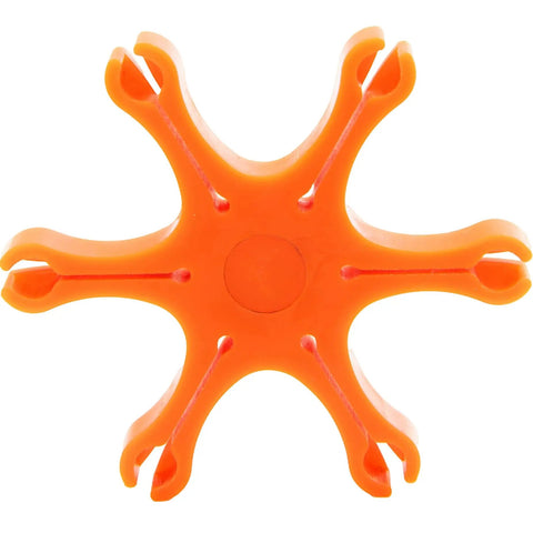 Flexible Black Powder Revolver Capper Set 6 Pack For Number 10 Percussion Caps with star-shaped priming design in orange