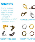 All-In-One Jewelry Making Kit Packed With 720 Pieces Of Findings Including Lobster Claw Clasps, Bead Tips, Knot Covers, Open Jump Rings.
