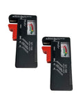 Portable Battery Tester For AA AAA C D 9V And Button Cell Batteries All In One Volt Checker With Pocket Friendly Design And Easy Readout 2 Pack, black ABS battery tester