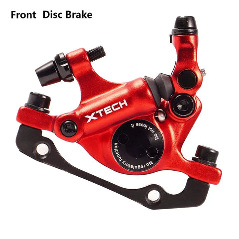 Red Ride-Ready Front Line-Pull Hydraulic Disc Brake Kit For Mountain Bikes, Road Bikes, BMX And Fixie, front caliper