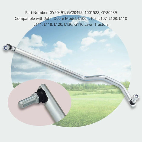 Left And Right Steering Drag Link Set Heavy-Duty For L100 L105 L107 L108 L110 L111 L118 L120 L130 G110 Direct Fit Also Compatible With Sabre Scotts L1742 L17-542 L2048 L2548 14-542GS 1642HS 1742HS Replacement Tie Rods. steel drag link with ball ends and lock nuts