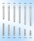 Various sized rods from 2 To 6 Inch Dial Bore Gauge Set With 0.001 Inch Precision For Engine Cylinders, Pro Grade Industrial Bore Measuring Tool With Carbide Anvils And Jewel Bearings, 50 To 160 mm Range, Silver Grey