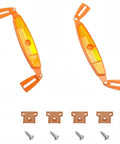 Orange Bike Wheel Spoke Reflectors 1 Pair Universal Safety Warning Light For All Kinds Of Bikes Easy To Install With Screws And Clips