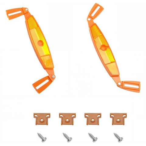 Orange Bike Wheel Spoke Reflectors 1 Pair Universal Safety Warning Light For All Kinds Of Bikes Easy To Install With Screws And Clips