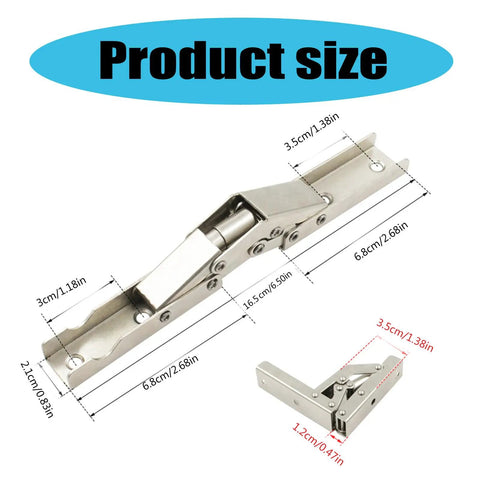 Two Pack Folding Cabinet Hinges 90 Degree For Doors Shelves Benches Tables Heavy Duty Rustproof Steel Adjustable 90 To 180 Degrees dimensions