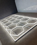 Ultra Bright Led Garage Lights With Hexagonal Grid System for large garage or workshop on concrete floor