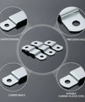10 Pack Z Shaped Corner Braces Chrome Plated Steel Right Angle Connectors for picture frame assembly and furniture repair