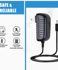 Yaesu VX-8DR Ham Radio AC DC Adapter For Fast Charge Wall Power Supply Cord Cable with safety protection feature chart