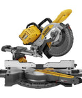 Contractor Grade Job Site Workhorse 54 Volt FlexVolt Cordless Panel Saw with heavy duty motor and 250mm blade on base.