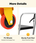 Heavy Duty Hydraulic Lift Table Cart With Smooth Rolling Locking Casters And Quick Fold Design, PU wheels and sturdy push rod for easy use.