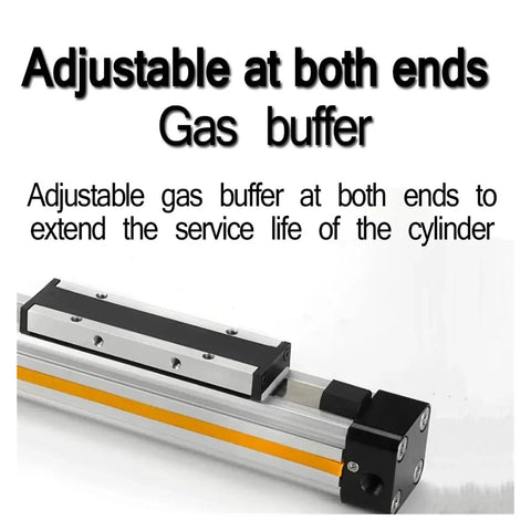 Heavy Lifter Rodless Cylinder Pneumatic Actuator Featuring Rock Solid Mechanical Connection Double Acting Design For Peak Thrust Performance Smooth Daily Operation Any Day with adjustable gas buffer.