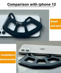 Beefy Lightweight Aluminum Alloy MTB Bash Guard comparison with iPhone 12, showcasing size and portability, CNC Machined 7075-T6.