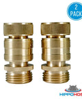 Leak-Free Three-Quarter Inch Snap-On Garden Hose Fittings 2 Pack, Solid Brass Quick-Connect Adapters front view