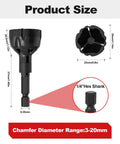 LATTHANT deburring external chamfer tool with tungsten carbide blade, 1/4in hex shank, 3-20 mm burr removal, 2-pack