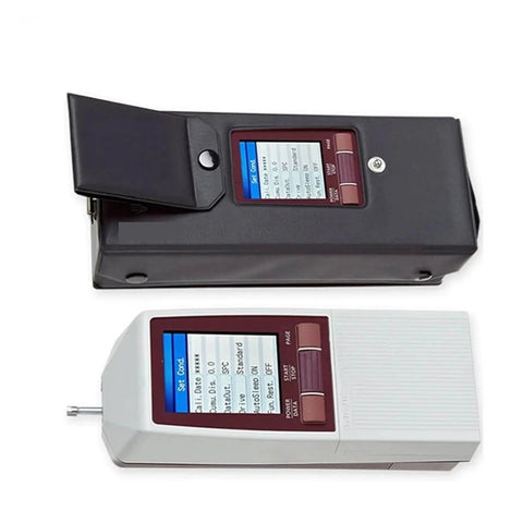 No Fuss Portable Surface Roughness Tester With Hella Bright 2.4 Inch Color Lcd Display viewed from the front with two color panels.
