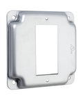 Beefy 4 Inch Square Decorator Switch Electrical Box Cover For Exposed Wiring, 2 Gang Metal Cover with half inch raised edges