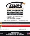 6 Gauge Premium Extra Flexible Welding Cable 600 Volt Combo Pack 20 Feet Each Black And Red Made In USA Heavy Duty Welding Wire For Arc And MIG