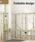 Straight Up Portable Closet Wardrobe System Backed By A Heavy Duty Foldable Garment Rack with a foldable design showcasing steel frame.
