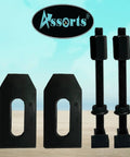 M6 Clamp Kit Set For 3 Inch And 4 Inch Rotary Tables with 2 step blocks, tee bolts, flanged nuts on display