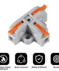 10 Pack T Shape Lever Nut Wire Connector Set For Quick 3 Way Splitter 28-12 AWG Solid And Stranded Wire Flame Retardant Insulating