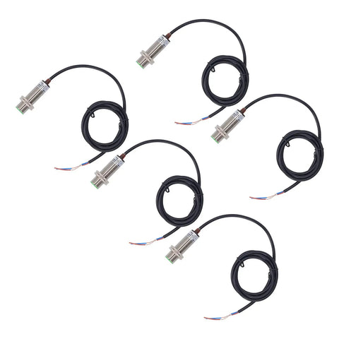 Inductive Proximity Switch Kit With 10mm Sensing Distance 2 Wire Normally Open IP65 Proximity Sensor For AC DC 0 To 250V 150Hz 400mA Output Rock Solid ABS And Aluminum Alloy Housing Easy Mount, 5-pack