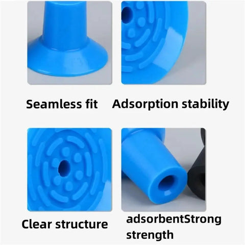 Industrial Single-Layer Vacuum Sucker For PE Film Bag Opening With F18 22 26 F33 Series Suction Nozzle Yx Pneumatic Pads Red Wine Color close-up of blue suction nozzle features.