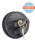 Locking Gas Cap With Two Keys Replacement Part For Chevy Honda Nissan Acura Mazda Cadillac GMC And More Compatible With 4Runner FJ Cruiser Silverado Camaro And Other Models 10504 77300-47020 shown with warranty badge