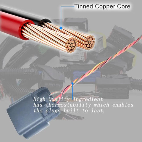 No Sweat Swap Battery Current Sensor Connector Harness Plug Compatible With Buick Allure Cascada, showcasing tinned copper wire.