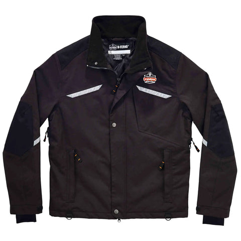 Heavy Duty Winter Work Thermal Jacket With 500D Nylon Shell Black X Large Up To Five Hours Of Warmth At Minus 15 Degrees Fahrenheit Water Repellent 3M Thinsulate Insulation Rugged Cold Weather Gear For Pros, front view