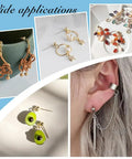 304 Stainless Steel Earring Posts 20 Pairs Flat Back Stud Posts With Loop Ball Ear Pins And Butterfly Backs For DIY Jewelry Making Size About 16Mm Long 7Mm Wide 2Mm Hole, shown in DIY earrings