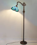 Heavy Duty Resin Floor Lamp Base For 11 To 12 Inch Tiffany Style Lampshade, 63 Inch Tall Reading Lamp Base With Dark Bronze Finish