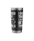 Insulated Stainless Steel Tumbler For Sailplane Pilots And Glider Fans with text design, 20oz size, dual wall