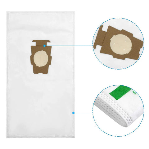 15 Plus 5 Pack Vacuum Bags And Belts For Kirby Vacs Universal Cloth Bags showing bag design and material details
