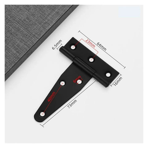 Beefy Heavy Duty Black Iron T Hinge With Screws For Outdoor Fencing And Barn Doors Rustproof Gate Hardware with measurements