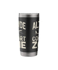 Glider Pilot Insulated Stainless Steel Tumbler For Soaring Club Members And Sailplane Fans, black, side view of design.