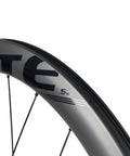 Close-up of 50mm Matte Carbon Road Wheelset With Center Lock Disc Brakes 700c Beefy 28mm Rim Fits 25C To 38C Tires UCI Approved