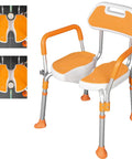Heavy Duty Indoor Shower Chair With Non Slip U Shaped Seat, Easy Sit Stand Aid For Elderly And Disabled, 330 Pound Capacity, Safe Grip, Adjustable Height, Ideal For Indoor Showers