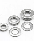 Heavy Duty Stainless Flat Washer Set 200 PC 304 Stainless Steel M6 M8 M10 Assortment Kit Gasket Rings, stacked washers