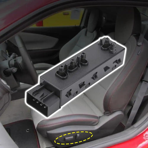 Driver Side Power Seat Switch 8 Way Recliner Tilt Control Replacement Fits Chevy Camaro Equinox Malibu 2010 2019 Cadillac GMC Buick OEM 25974714 12451497 installed view in vehicle