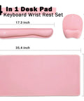 4-In-1 Memory Foam Keyboard Wrist Rest And Large Mouse Pad Desk Mat Set Pink Ergonomic Cozy Hand Cushion For Home Office And Gaming Game-Ready Desk Pad With Keyboard And Mouse Support