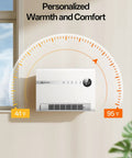 Wall Mounted Space Heater For Bedroom Or Office, 1500W PTC Fast Heating, adjustable thermostat near window