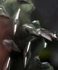 Close-up of Tough As Nails 28 Piece Solid Carbide Burr Set Uncoated Rotary Files grinding metal surface.