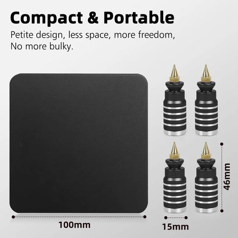 Magnetic PCB Holder Set For Soldering Dope 4 Piece Magnetic Base Pillar Stands with dimensions marked.