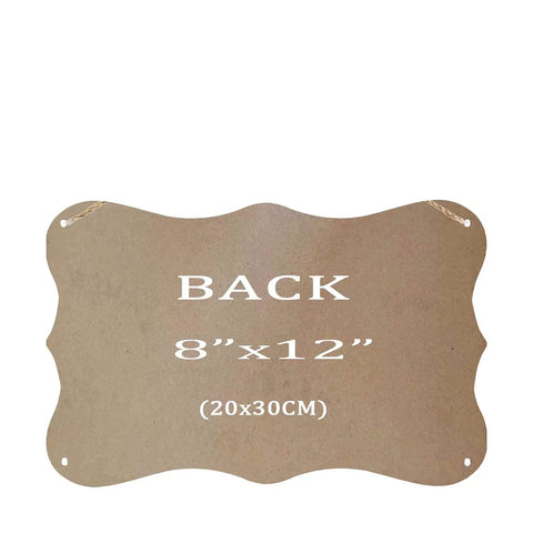 Back view of Do Not Knock Or Ring Doorbell Sign Please Leave Packages At The Door Wooden Hanging Sign, 12x8 inches